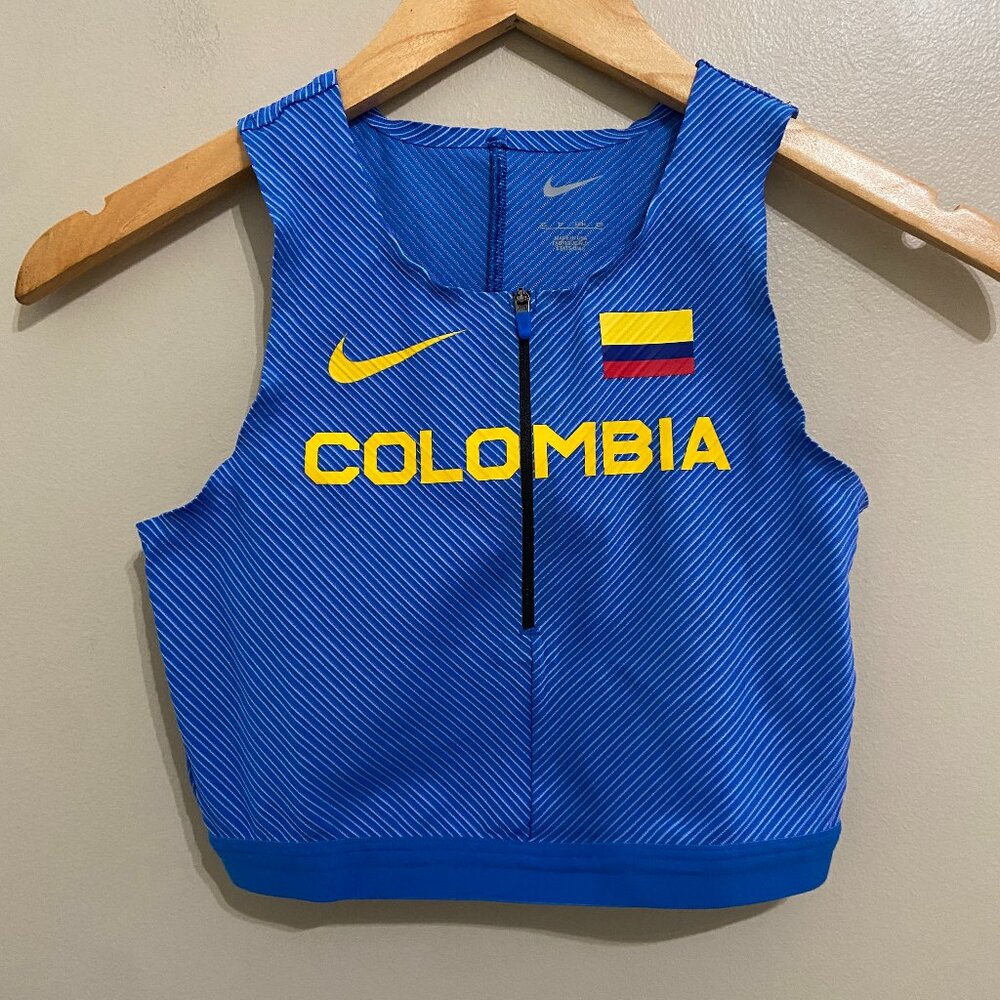 Nike Pro Elite Team Columbia Women Size XS Racing Bra CI9234-403 Made in USA